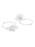 Hexagon Tropical Floral Hoops In White - ChicMela