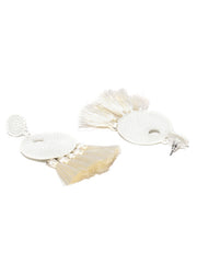 Arden White Tassel Earrings - ChicMela