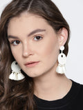 Arden White Tassel Earrings - ChicMela