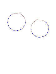 Blue Dotted Circular Hoops - ChicMela