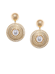 Circular Gold And Silver Earrings - ChicMela