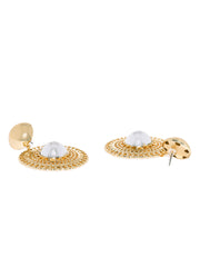 Circular Gold And Silver Earrings - ChicMela