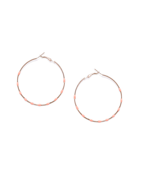 Peach Dotted Circular Hoops