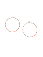 Peach Dotted Circular Hoops - ChicMela