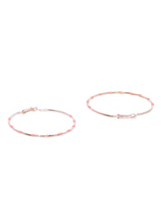 Peach Dotted Circular Hoops - ChicMela