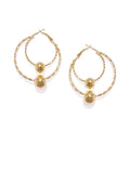 Luna Golden Circular Hoops - ChicMela