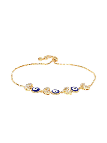 18K Gold Plated Evil Eye Charm Bracelet