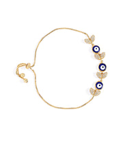 18K Gold Plated Evil Eye Charm Bracelet - ChicMela