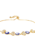 18K Gold Plated Evil Eye Charm Bracelet - ChicMela