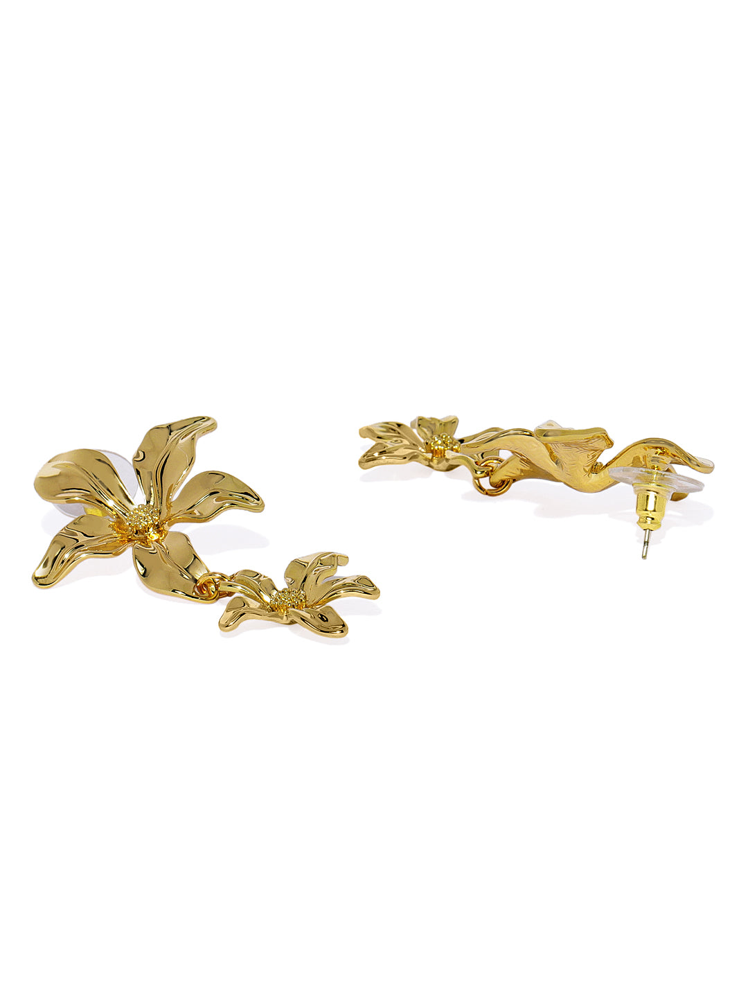 Angela Floral 18k Gold Plated Drops - ChicMela