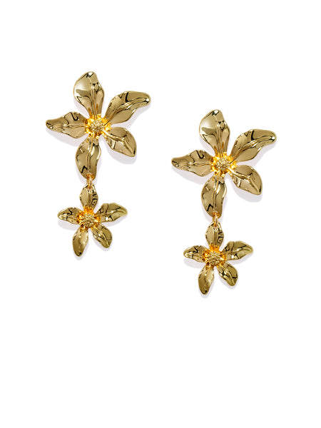 Angela Floral 18k Gold Plated Drops