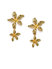 Angela Floral 18k Gold Plated Drops - ChicMela