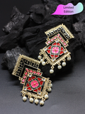 Limited Edition- Geometry Meenakari Statement Earrings - ChicMela