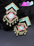 Limited Edition- Geometry Pastel Meenakari Statement Drops - ChicMela