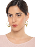 Luna Golden Circular Hoops - ChicMela