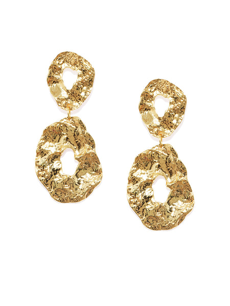 Textured Gold Earrings - ChicMela