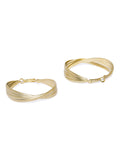 Textured Matte Gold Hoops - ChicMela