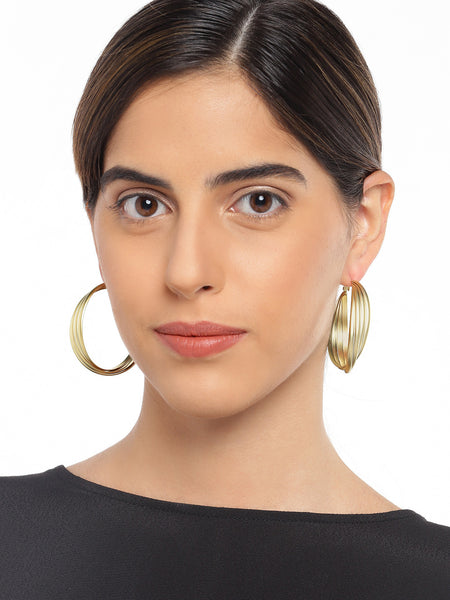 Textured Matte Gold Hoops