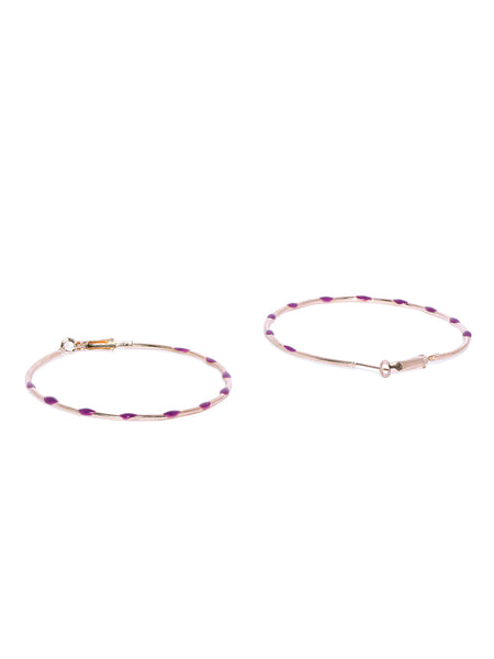 Purple Dotted Circular Hoops - ChicMela