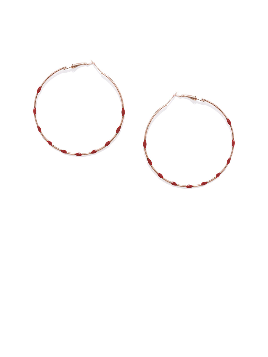 Red Dotted Circular Drops - ChicMela