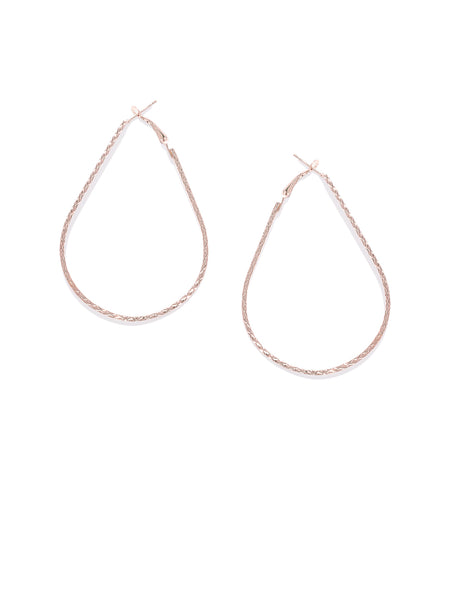 Teardrop Rose Gold Hoops - ChicMela