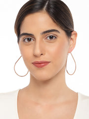 Teardrop Rose Gold Hoops - ChicMela