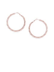 Rose Gold Wave Hoops - ChicMela