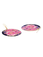 Multicoloured Floral Circular Earrings - ChicMela