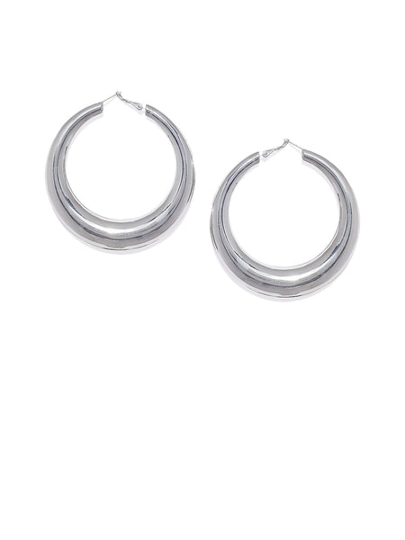 Silver Big Hoops - ChicMela