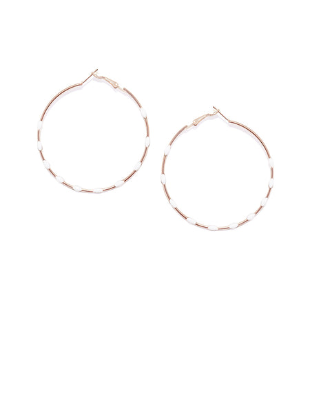 White Dotted Circular Hoops