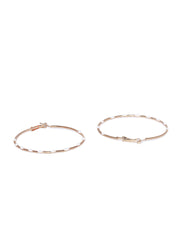 White Dotted Circular Hoops - ChicMela