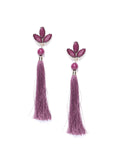 New York- Long Oxblood Tassel Earrings - ChicMela