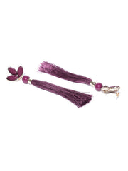 New York- Long Oxblood Tassel Earrings - ChicMela