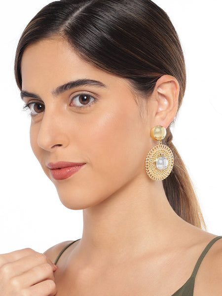 Circular Gold And Silver Earrings
