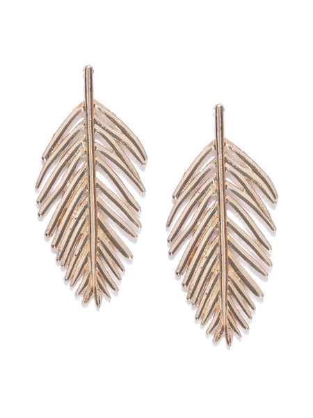 Tropical Gold Plated Leaf Earrings