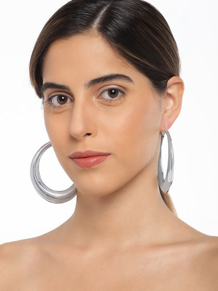 Silver Big Hoops