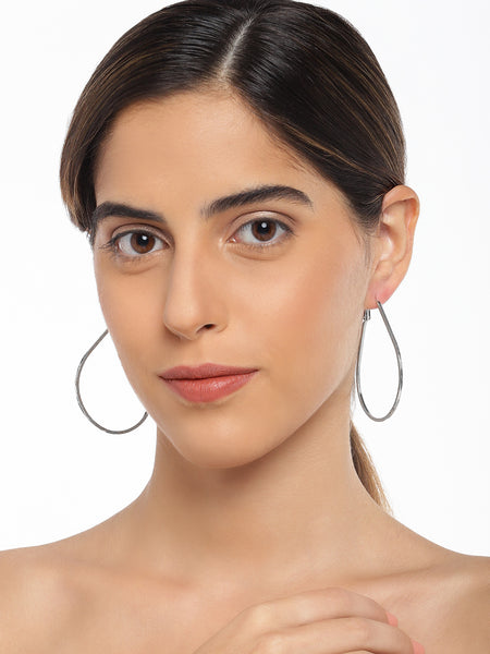 Teardrop Silver Hoops