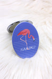 Blue and Pink Flamingo Compact Mirror - ChicMela