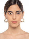 Snake Skin Textured Hoops - ChicMela